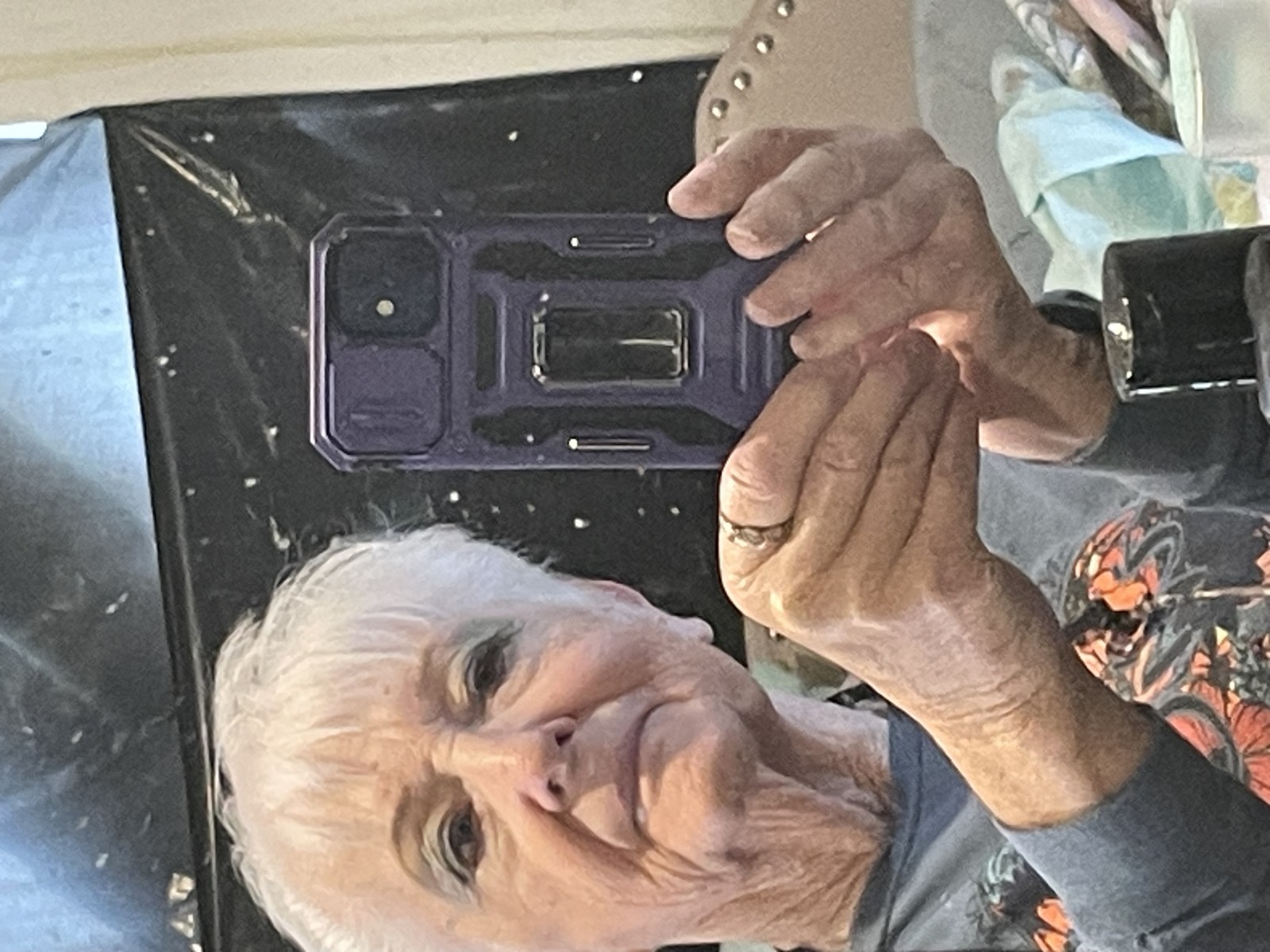 Barbara taking a selfie in the mirror.