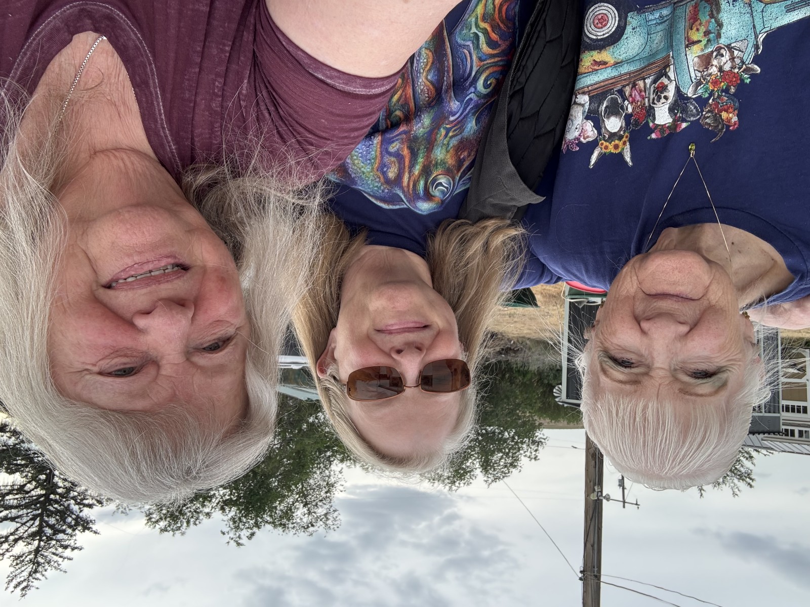 Barbara taking a selfie with her sisters, Franny and Anita.