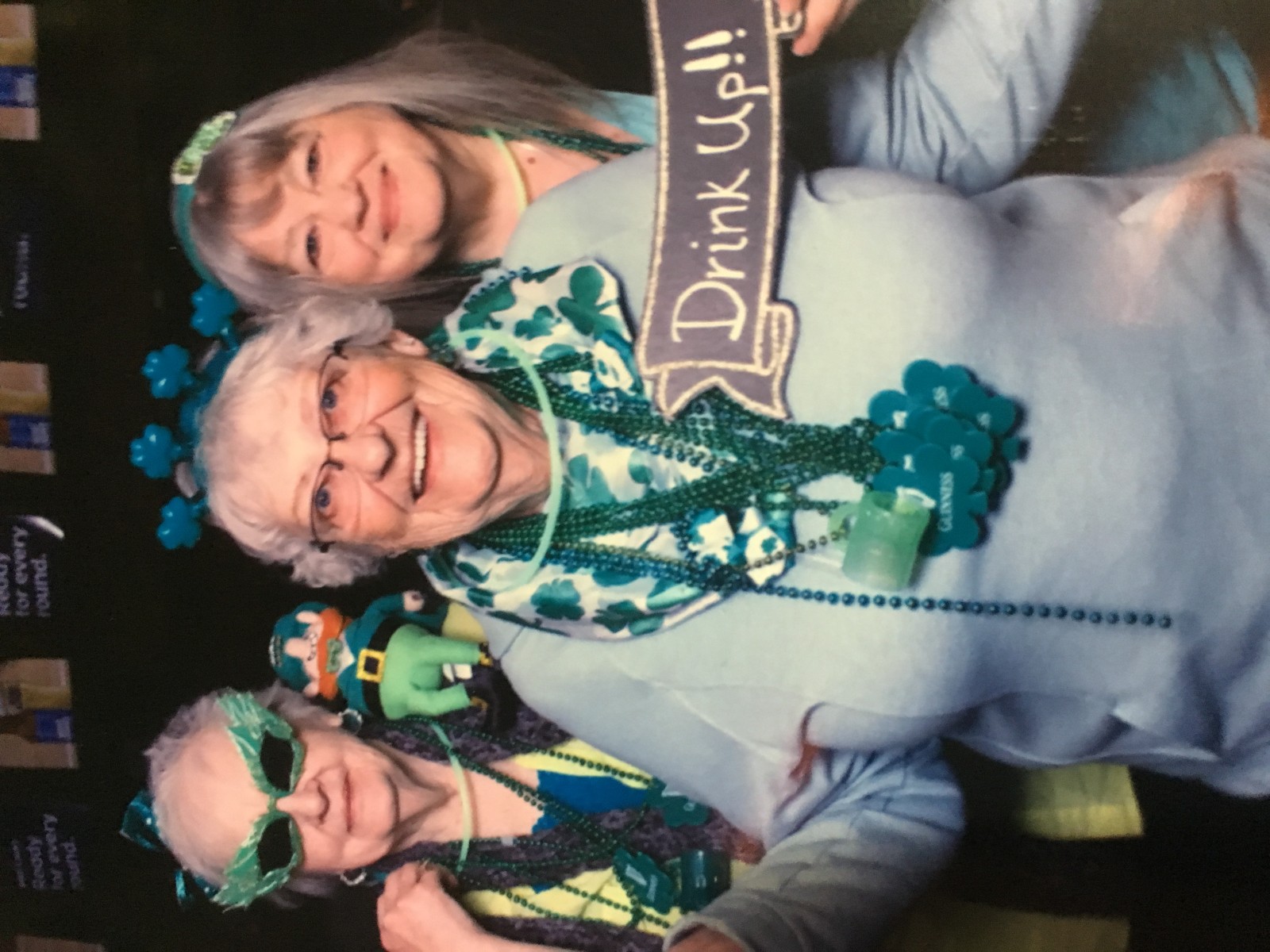 Barbara, Franny and Ruby celebrating St. Patrick's Day.