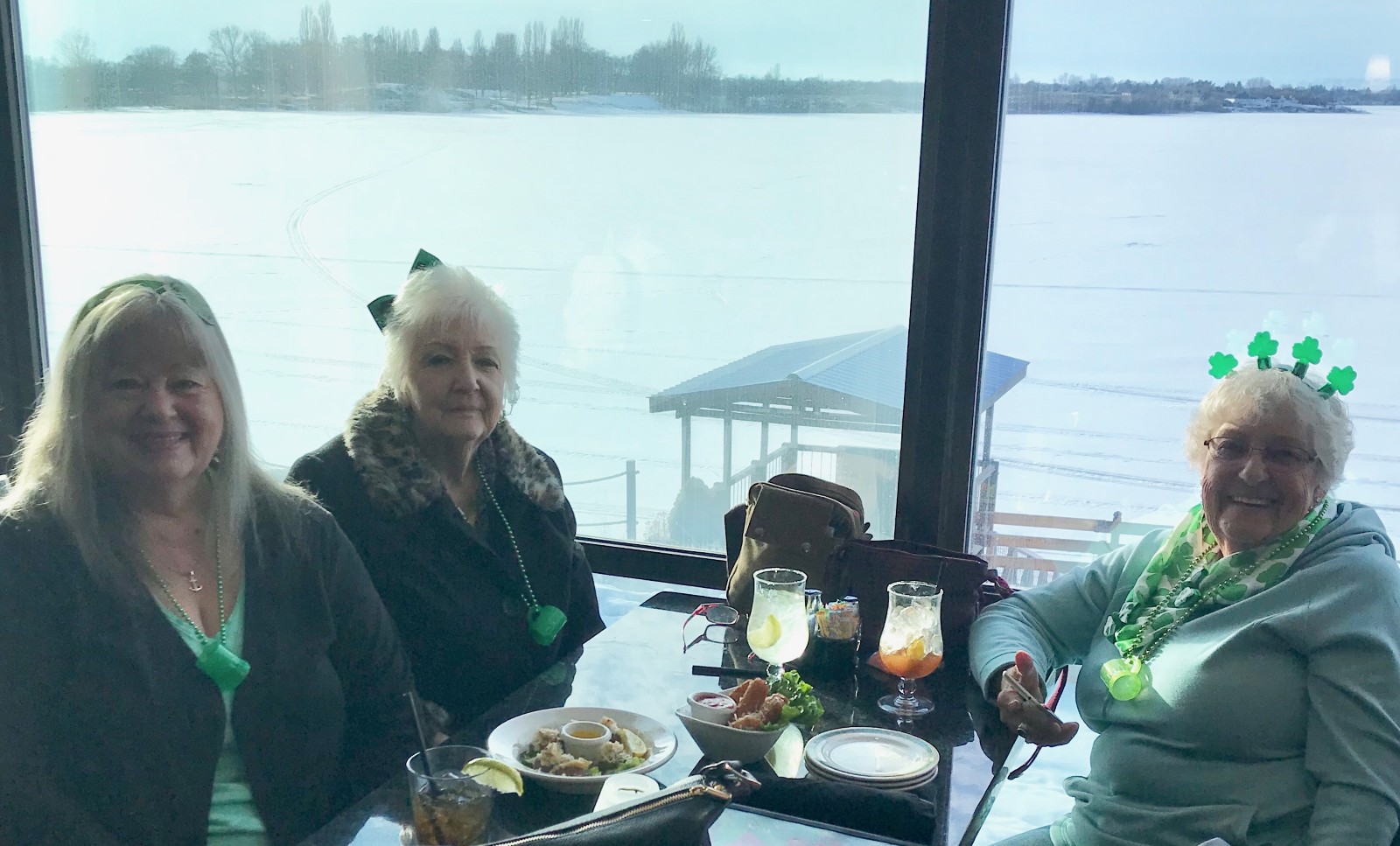 Barbara, Franny and Ruby eating lunch.